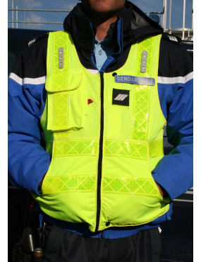 Gilet HV Police route EN20471 classe 2 avec LED TAILLE L/XL