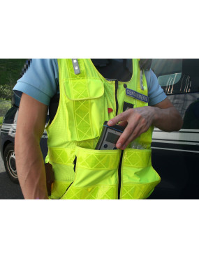 Gilet HV Police route EN20471 classe 2 avec LED TAILLE L/XL